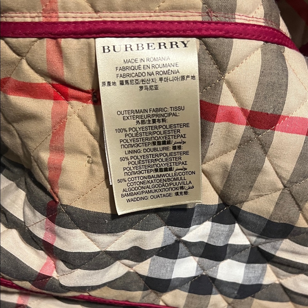 Beautiful Raspberry Pink Burberry Brit Jacket - Picture 5 of 5